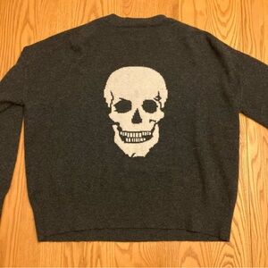 Skull Cashmere Charcoal Crewneck Sweater